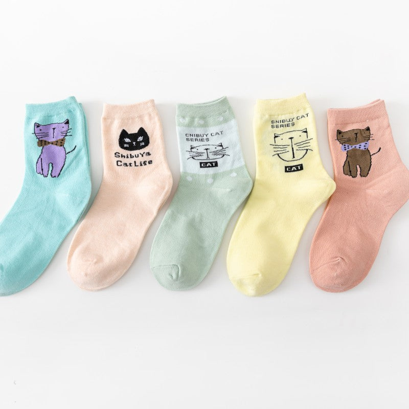 Cartoon Cat Cotton Ankle Socks