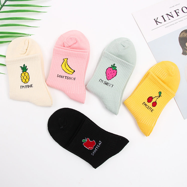 Harajuku Strawberry Print Socks