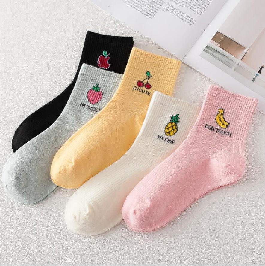 Harajuku Strawberry Print Socks